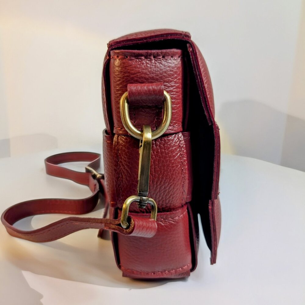 Violeta Castellani Milano Red Woven Leather Shoulder Bag - Picture 5 of 14